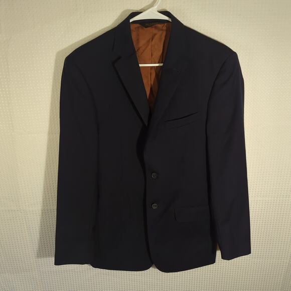 Jos A Bank 36R Slim Fit Wool Blazer Navy Blue 2 Button Sport Coat Jacket Mens - Picture 1 of 8